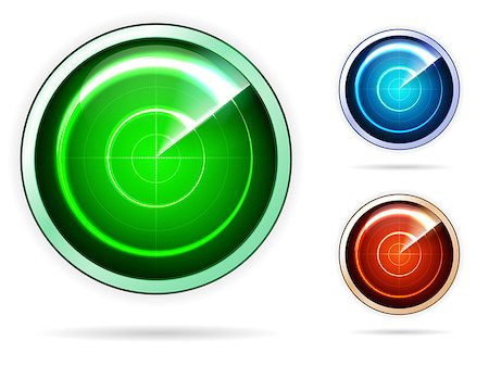 simsearch:400-06393113,k - Blank monitoring radars with green, pink and orange screen. Set of vector icons isolated on white background. Stock Photo - Budget Royalty-Free & Subscription, Code: 400-07924354