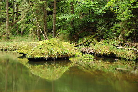 simsearch:400-09238153,k - Beautiful river flowing through rocks and a large stone Stockbilder - Microstock & Abonnement, Bildnummer: 400-07924474