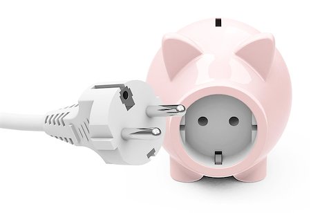 simsearch:400-04255267,k - 3d generated picture of a piggy bank with power socket Photographie de stock - Aubaine LD & Abonnement, Code: 400-07924549