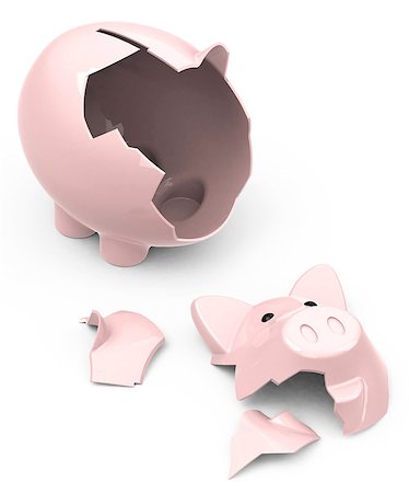 simsearch:400-04255267,k - 3d generated picture of a broken piggy bank Stock Photo - Budget Royalty-Free & Subscription, Code: 400-07924550