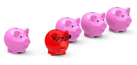 3d generated picture of an outstanding red piggy bank Stock Photo - Budget Royalty-Free & Subscription, Code: 400-07924551