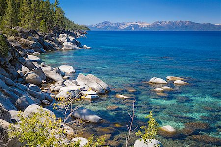 sierra - Beautiful Clear Water Shoreline of Lake Tahoe. Foto de stock - Royalty-Free Super Valor e Assinatura, Número: 400-07924693
