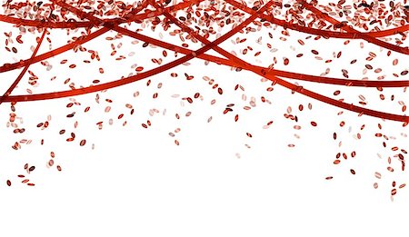 falling christmas confetti - falling oval confetti and ribbons with red color Stock Photo - Budget Royalty-Free & Subscription, Code: 400-07924710