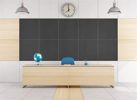 Modern classroom with teacher's desk and large balckboard without student - 3D Rendering Stock Photo - Budget Royalty-Free & Subscription, Code: 400-07924769