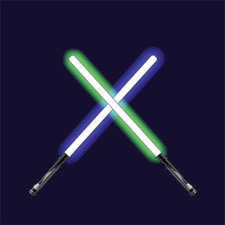 saber - colorful illustration  with light sabers on sky background Stock Photo - Budget Royalty-Free & Subscription, Code: 400-07924804