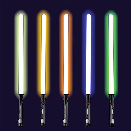 colorful illustration  with light sabers on sky background Photographie de stock - Aubaine LD & Abonnement, Code: 400-07924856