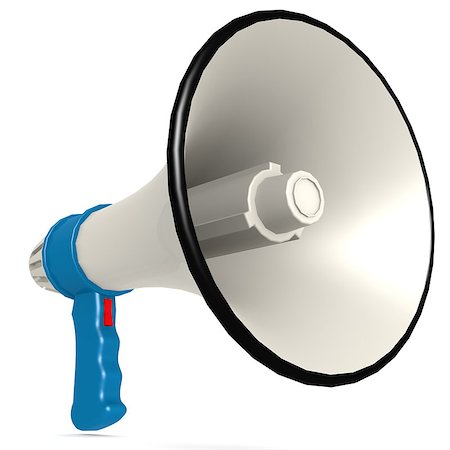 simsearch:400-09223567,k - Isolated blue megaphone Stock Photo - Budget Royalty-Free & Subscription, Code: 400-07924874