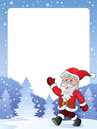 simsearch:400-05178688,k - Frame with Santa Claus theme 2 - eps10 vector illustration. Photographie de stock - Aubaine LD & Abonnement, Code: 400-07925040
