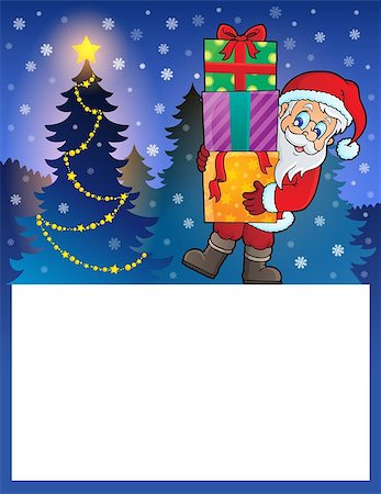 simsearch:400-08343929,k - Small frame with Santa Claus 6 - eps10 vector illustration. Foto de stock - Super Valor sin royalties y Suscripción, Código: 400-07925058