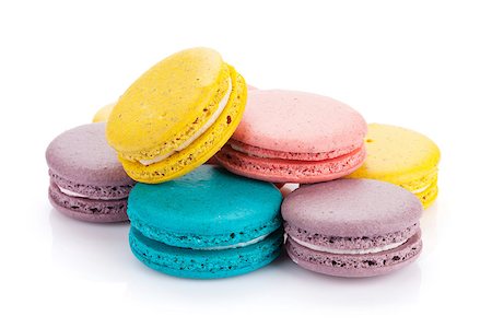 simsearch:400-06564979,k - Colorful macaron cookies. Isolated on white background Stock Photo - Budget Royalty-Free & Subscription, Code: 400-07925246