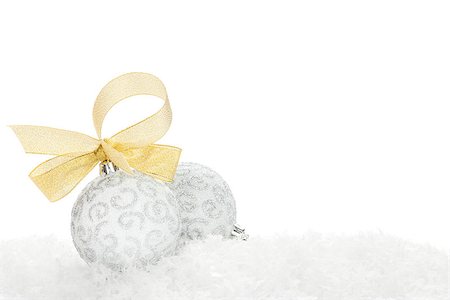 simsearch:400-07933751,k - Christmas colorful decor over snow. Isolated on white background with copy space Photographie de stock - Aubaine LD & Abonnement, Code: 400-07925273