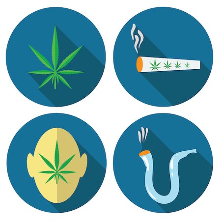 simsearch:400-05079986,k - colorful illustration  with  cannabis icons on white background Foto de stock - Super Valor sin royalties y Suscripción, Código: 400-07925607