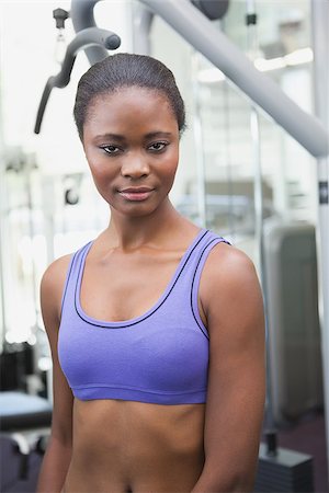 simsearch:400-07777565,k - Fit woman looking at camera at the gym Stockbilder - Microstock & Abonnement, Bildnummer: 400-07926030