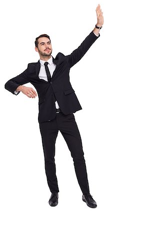 simsearch:400-06795988,k - Cheerful businessman well dressed with arms out on white background Foto de stock - Super Valor sin royalties y Suscripción, Código: 400-07927314