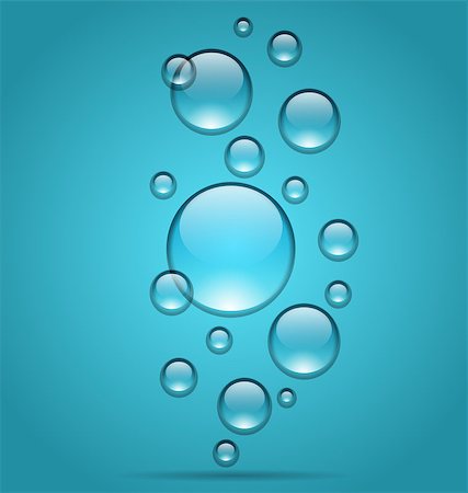 simsearch:649-07736870,k - Illustration transparent water droplets on blue background - vector Foto de stock - Royalty-Free Super Valor e Assinatura, Número: 400-07920276