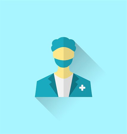 doctor illustration - Illustration icon of medical doctor with shadow in modern flat design style - vector Stock Photo - Budget Royalty-Free & Subscription, Code: 400-07920296