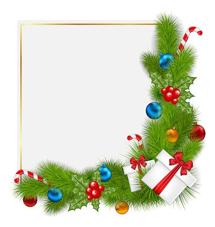 simsearch:400-08113383,k - Illustration decorative border from a traditional Christmas elements - vector Stock Photo - Budget Royalty-Free & Subscription, Code: 400-07920341