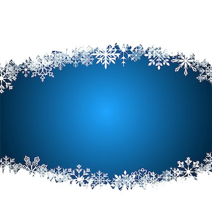 snow border - Illustration New Year background made in snowflakes, copy space for your text - vector Stock Photo - Budget Royalty-Free & Subscription, Code: 400-07920351