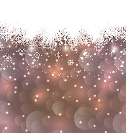snow border - Illustration New Year background made in snowflakes, copy space for your text - vector Stock Photo - Budget Royalty-Free & Subscription, Code: 400-07920366
