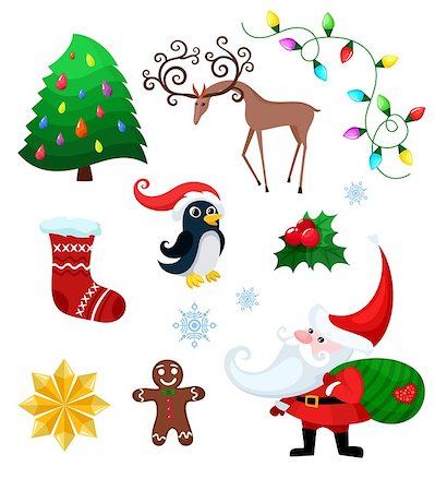 simsearch:400-07105067,k - illustration of a christmas set Stock Photo - Budget Royalty-Free & Subscription, Code: 400-07920641