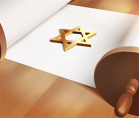 Vector David Star On Blank Torah, Eps10,Gradient Mesh and Transparency Used Stock Photo - Budget Royalty-Free & Subscription, Code: 400-07920805