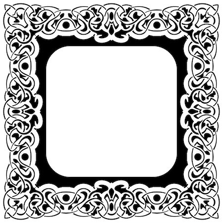 simsearch:400-08223868,k - Black frame with ornamental border on white background Foto de stock - Super Valor sin royalties y Suscripción, Código: 400-07920811