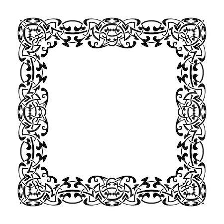 simsearch:400-08223868,k - Black frame with ornamental border on white background Foto de stock - Super Valor sin royalties y Suscripción, Código: 400-07920812