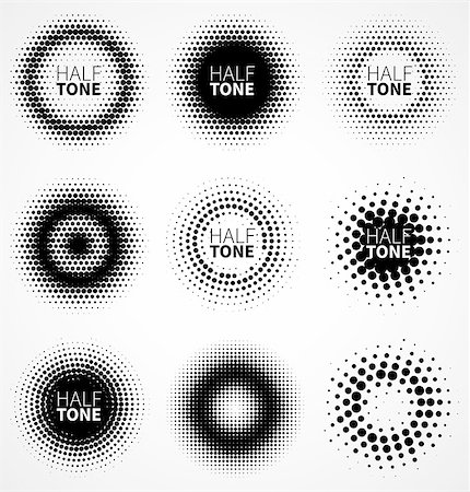 simsearch:400-08672921,k - Set of abstract halftone logo design elements. Vector illustration Stock Photo - Budget Royalty-Free & Subscription, Code: 400-07921055