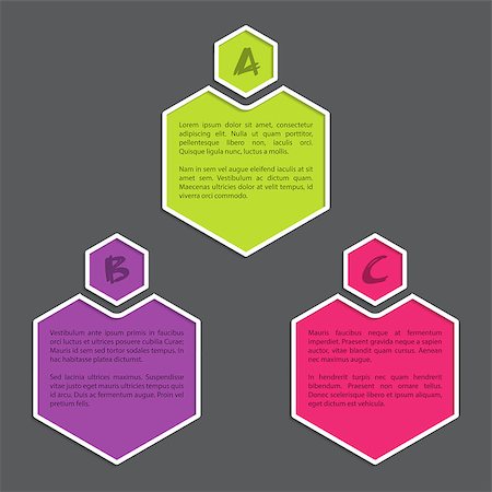 simsearch:400-06912217,k - Simple infograhic bacground with color hexagon shapes Stock Photo - Budget Royalty-Free & Subscription, Code: 400-07921617