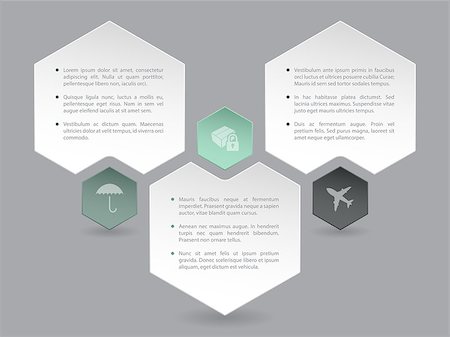 simsearch:400-06912217,k - Abstract hexagon infographic design with icons and description Stock Photo - Budget Royalty-Free & Subscription, Code: 400-07921618
