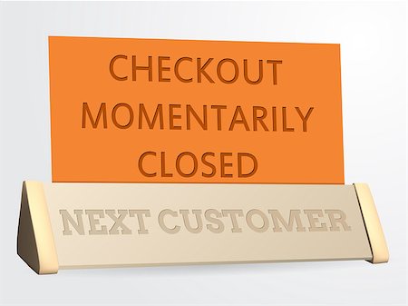 people in line by cashier - Next customer / checkout closed sign for shops and supermarkets Stock Photo - Budget Royalty-Free & Subscription, Code: 400-07921621
