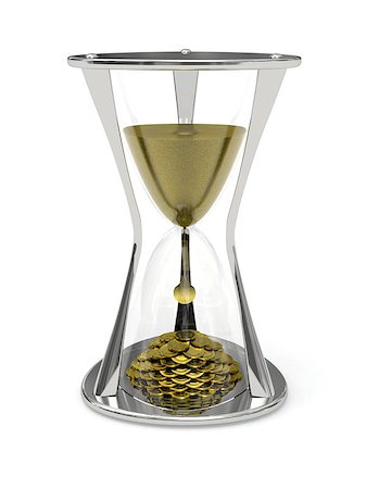 futuristic clock - Metallic Hourglass with the sand at the top and gold coins at the bottom Stock Photo - Budget Royalty-Free & Subscription, Code: 400-07921796