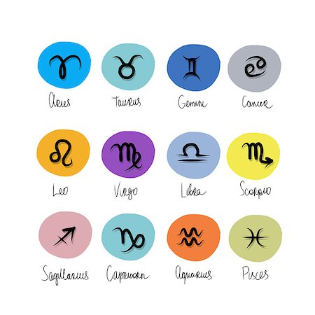 simsearch:400-04840529,k - Zodiac signs collection for your design. Vector illustration Stock Photo - Budget Royalty-Free & Subscription, Code: 400-07922001