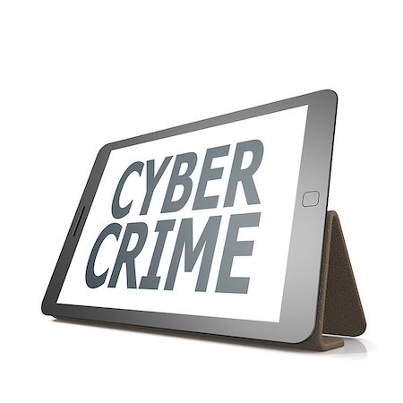 simsearch:400-08250503,k - Tablet with cyber crime word Photographie de stock - Aubaine LD & Abonnement, Code: 400-07922300