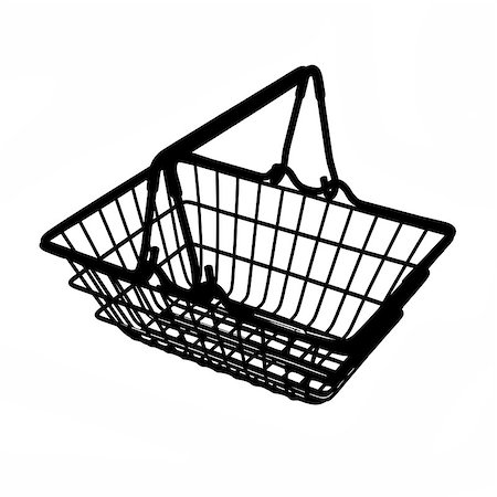 Shopping cart silhouette on a white background. Isolated. Stock Photo - Budget Royalty-Free & Subscription, Code: 400-07922358