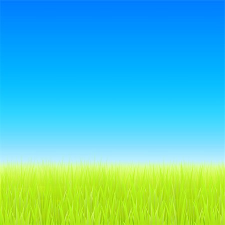 Green field and blue sky. Vector illustration icon. Stock Photo - Budget Royalty-Free & Subscription, Code: 400-07922497