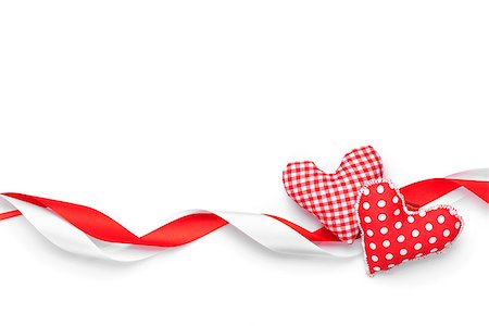 simsearch:400-07922855,k - Valentines day toy hearts and ribbons. Isolated on white background Foto de stock - Super Valor sin royalties y Suscripción, Código: 400-07922864