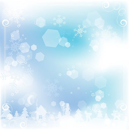 snowflakes and snowman drawings - Template Christmas greeting card background, vector illustration Stock Photo - Budget Royalty-Free & Subscription, Code: 400-07922927