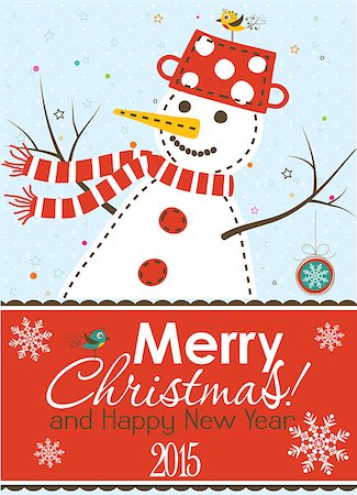 scrapbook cards christmas - Template Christmas greeting card, vector illustration Photographie de stock - Aubaine LD & Abonnement, Code: 400-07922955