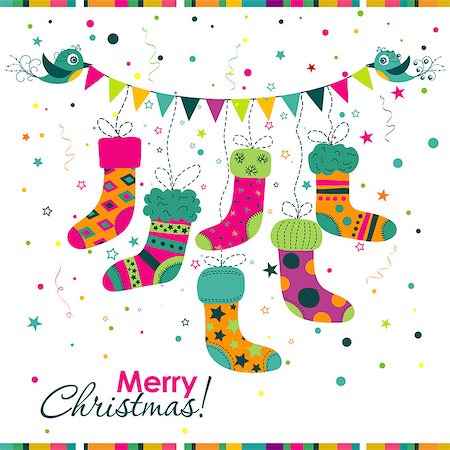 scrapbook cards christmas - Template Christmas greeting card, vector illustration Photographie de stock - Aubaine LD & Abonnement, Code: 400-07922952