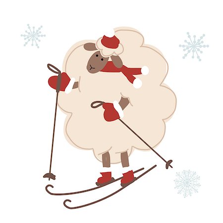 simsearch:400-09065162,k - Sheep santa, symbol of new year 2015. Vector illustration Stock Photo - Budget Royalty-Free & Subscription, Code: 400-07923048