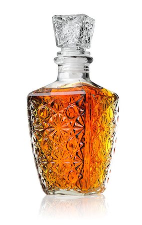 simsearch:400-07501524,k - Crystal decanter with cognac isolated on white Stock Photo - Budget Royalty-Free & Subscription, Code: 400-07923163