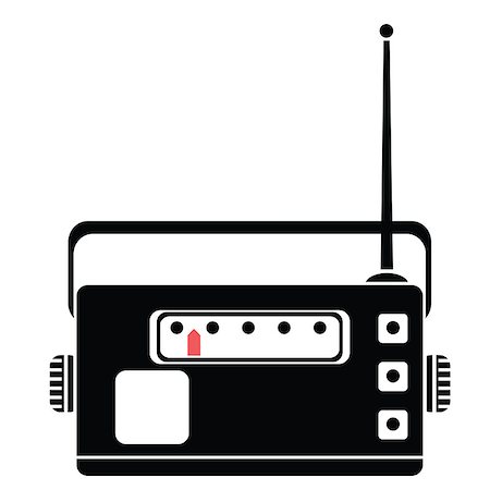 illustration with radio silhouette on white  background Stock Photo - Budget Royalty-Free & Subscription, Code: 400-07923187