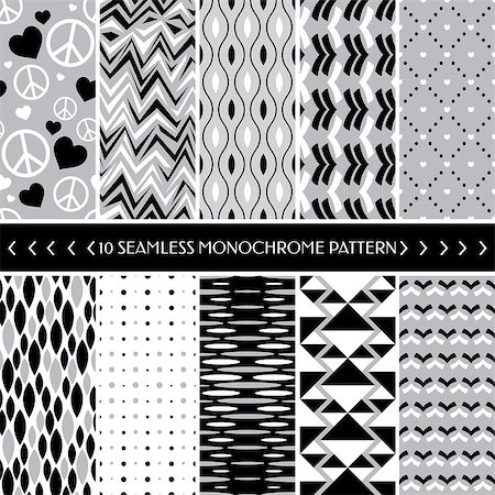 simsearch:400-07055327,k - Collection of 10 geometric seamless pattern background. Great for web page backgrounds, wallpapers, interiors, home decor, apparel, etc.Vector file includes pattern swatch for each pattern. Stock Photo - Budget Royalty-Free & Subscription, Code: 400-07923335