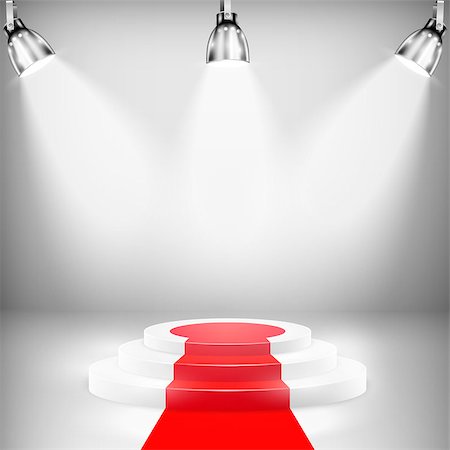 podium winner - Illuminated Podium With Red Carpet. Vector Illustration. Stock Photo - Budget Royalty-Free & Subscription, Code: 400-07923886