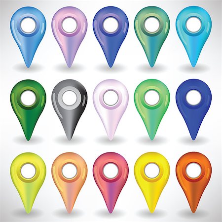simsearch:400-06171297,k - colorful illustration  with pointers set on white background Stock Photo - Budget Royalty-Free & Subscription, Code: 400-07923958