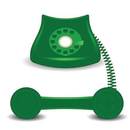 simsearch:700-00550393,k - colorful illustration  with old green phone on white background Stock Photo - Budget Royalty-Free & Subscription, Code: 400-07923950