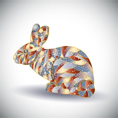simsearch:622-06487860,k - Abstract colorful rabbit.Illustration 10 version Photographie de stock - Aubaine LD & Abonnement, Code: 400-07923965