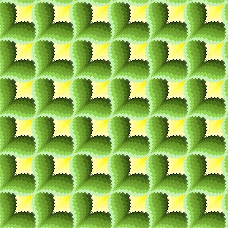 simsearch:632-03779277,k - Ornamental seamless vector pattern like a pseudo 3D image in green and yellow hues Photographie de stock - Aubaine LD & Abonnement, Code: 400-07934073