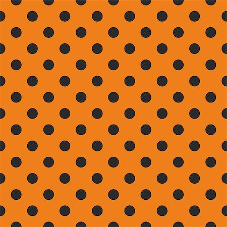 simsearch:400-07428310,k - Black polka dots on orange vector background. Tile decoration wallpaper or autumn pattern Stock Photo - Budget Royalty-Free & Subscription, Code: 400-07934091